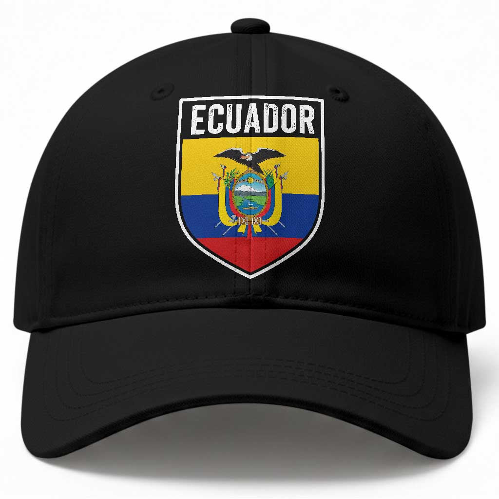 Ecuador Vintage Soccer Crest Escudo Ecuadorian Coat of Arms Baseball Cap TS11 Print Your Wear