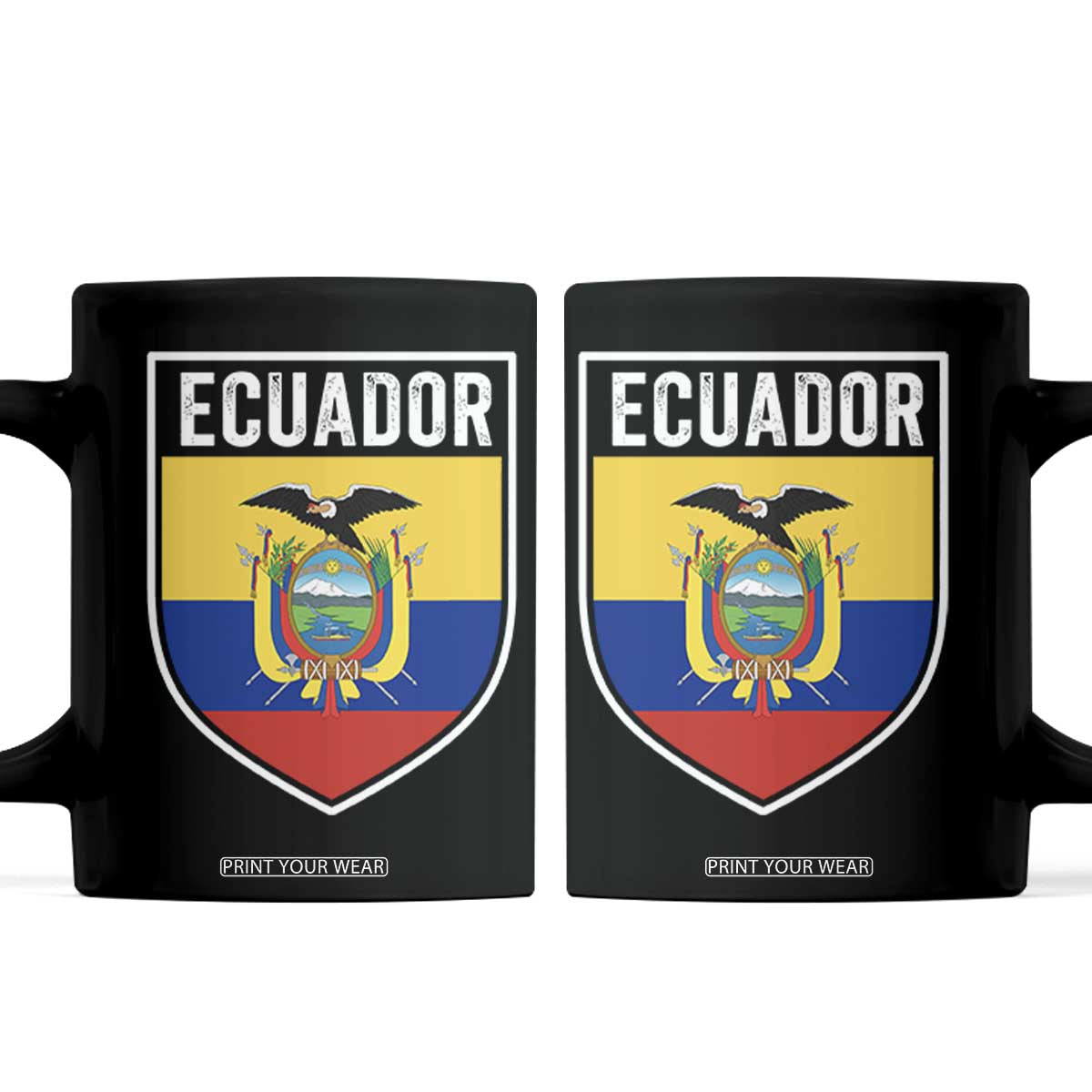 Ecuador Vintage Soccer Crest Escudo Ecuadorian Coat of Arms Coffee Mug