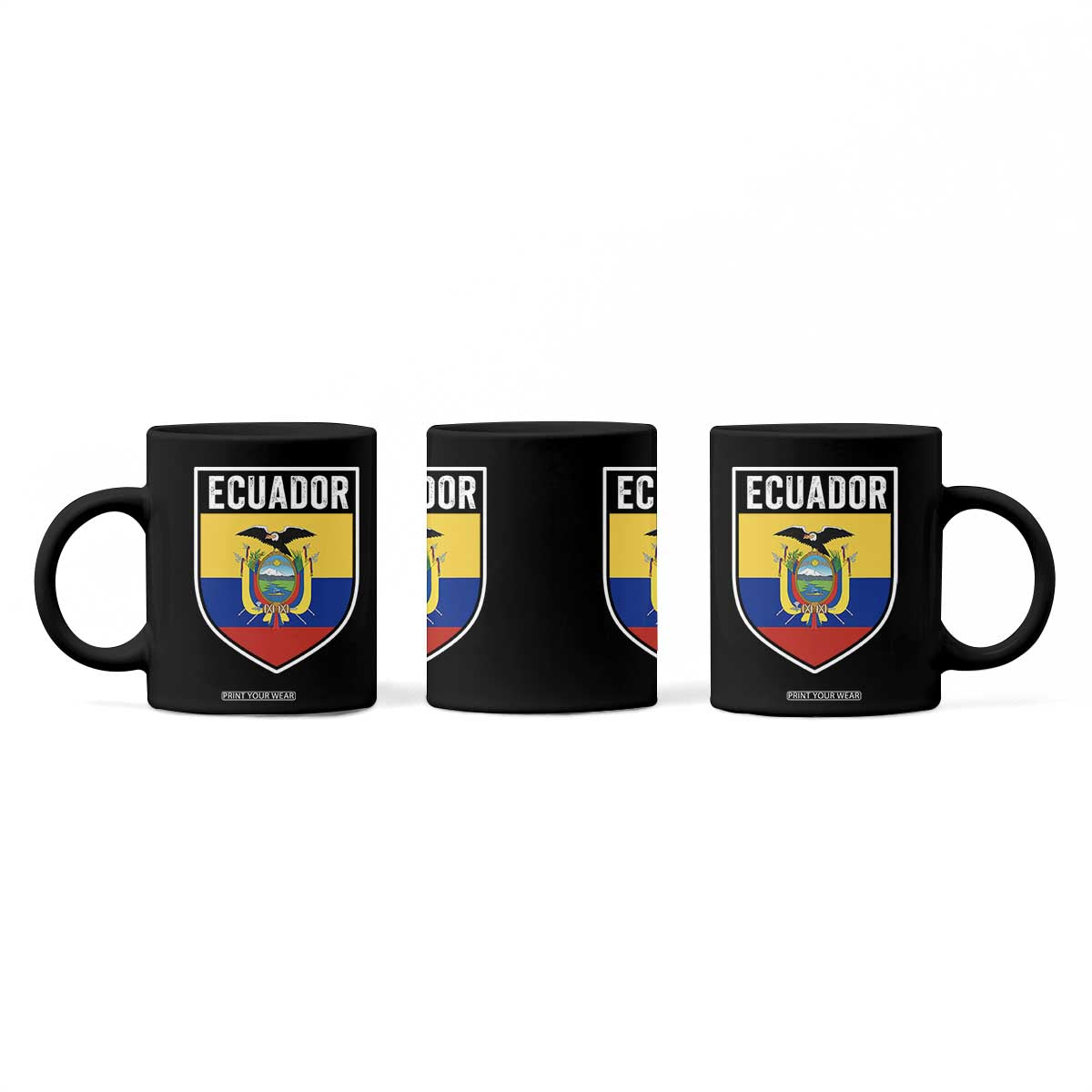 Ecuador Vintage Soccer Crest Escudo Ecuadorian Coat of Arms Coffee Mug