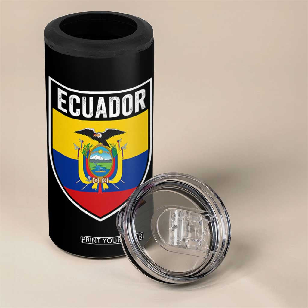Ecuador Vintage Soccer Crest Escudo Ecuadorian Coat of Arms 4 in 1 Can Cooler Tumbler