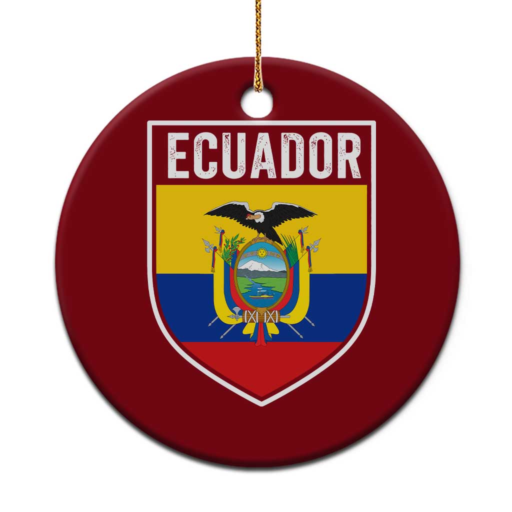 Ecuador Vintage Soccer Crest Escudo Ecuadorian Coat of Arms Ceramic Ornament TS11 1pc Red Print Your Wear