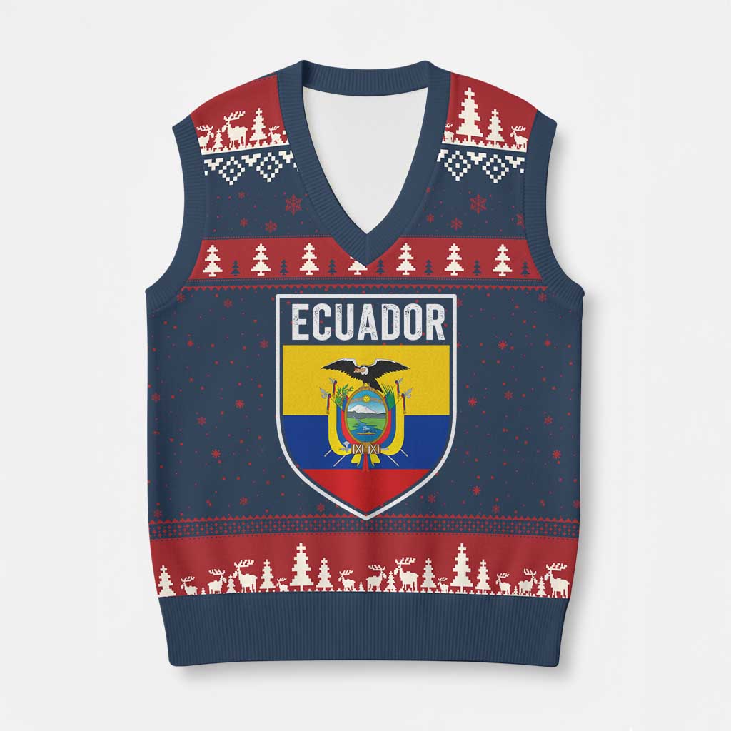 Ecuador Vintage Soccer Crest Escudo Ecuadorian Coat of Arms V-Neck Knit Sweater Vest