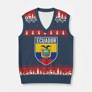 Ecuador Vintage Soccer Crest Escudo Ecuadorian Coat of Arms V-Neck Knit Sweater Vest