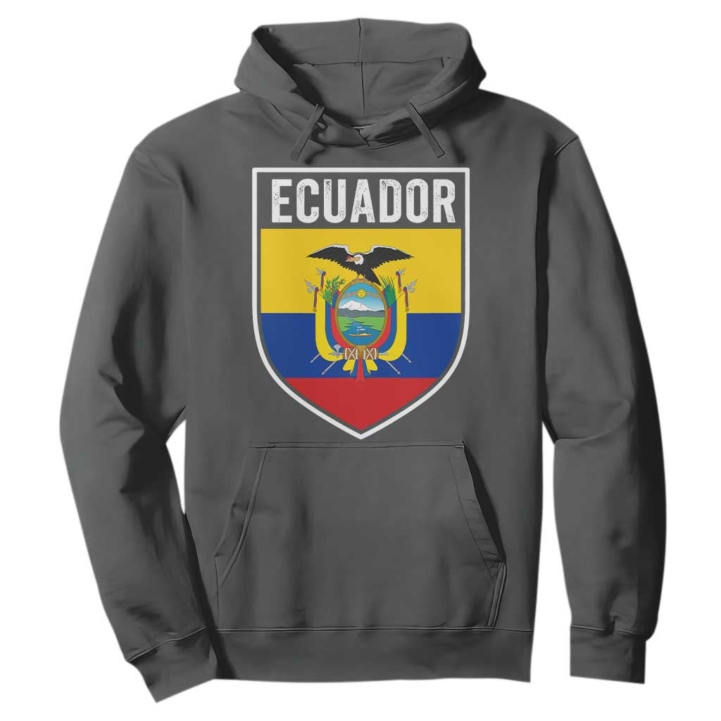 Ecuador Vintage Soccer Crest Escudo Ecuadorian Coat of Arms Hoodie