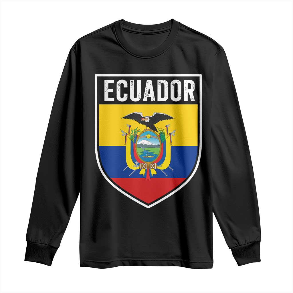 Ecuador Vintage Soccer Crest Escudo Ecuadorian Coat of Arms Long Sleeve Shirt