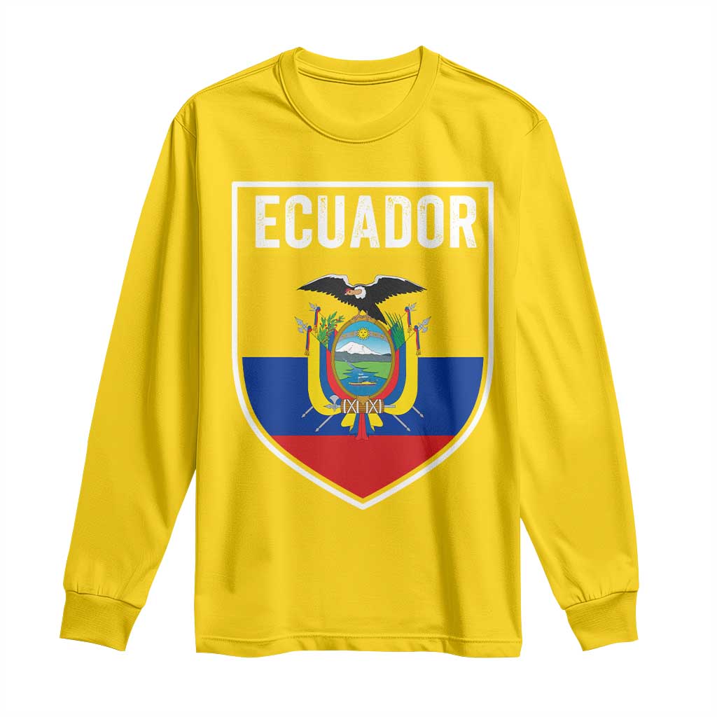 Ecuador Vintage Soccer Crest Escudo Ecuadorian Coat of Arms Long Sleeve Shirt TS11 Daisy Print Your Wear