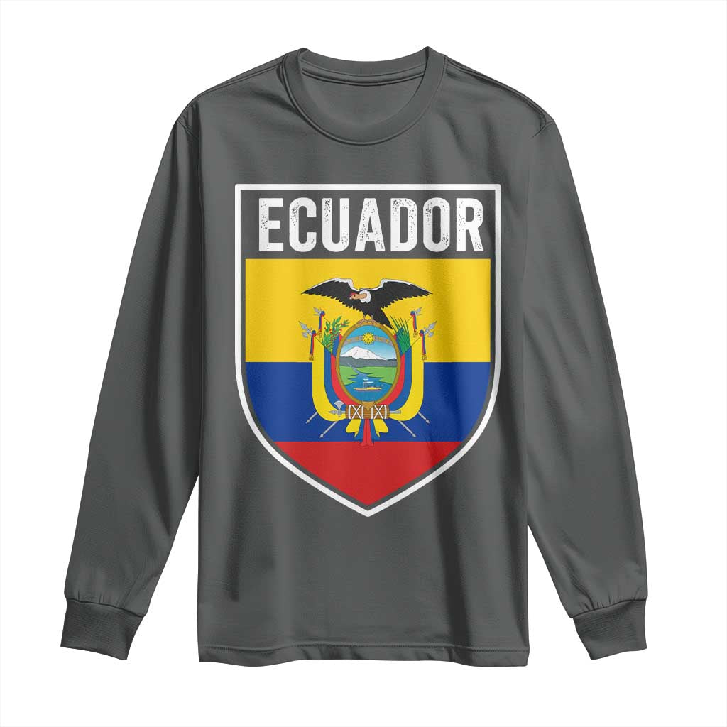 Ecuador Vintage Soccer Crest Escudo Ecuadorian Coat of Arms Long Sleeve Shirt