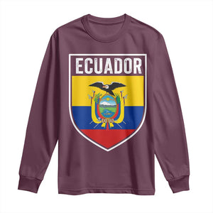 Ecuador Vintage Soccer Crest Escudo Ecuadorian Coat of Arms Long Sleeve Shirt