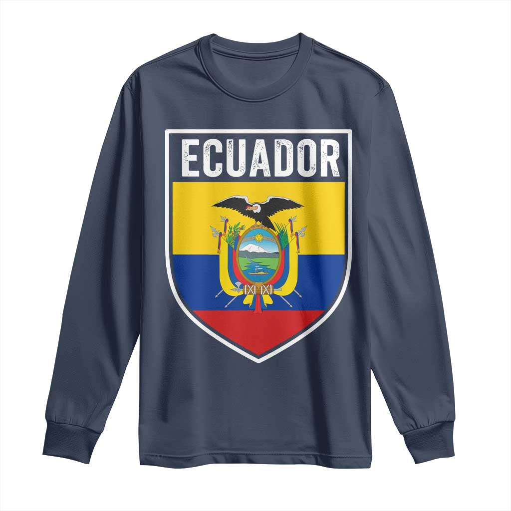 Ecuador Vintage Soccer Crest Escudo Ecuadorian Coat of Arms Long Sleeve Shirt