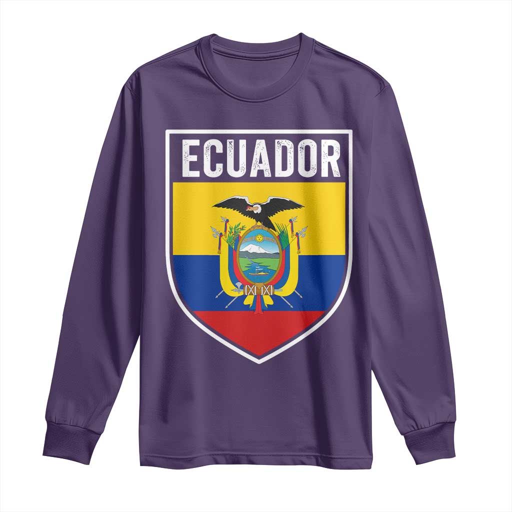 Ecuador Vintage Soccer Crest Escudo Ecuadorian Coat of Arms Long Sleeve Shirt