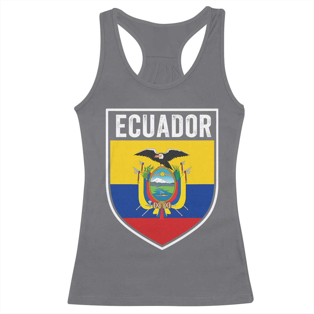 Ecuador Vintage Soccer Crest Escudo Ecuadorian Coat of Arms Racerback Tank Top