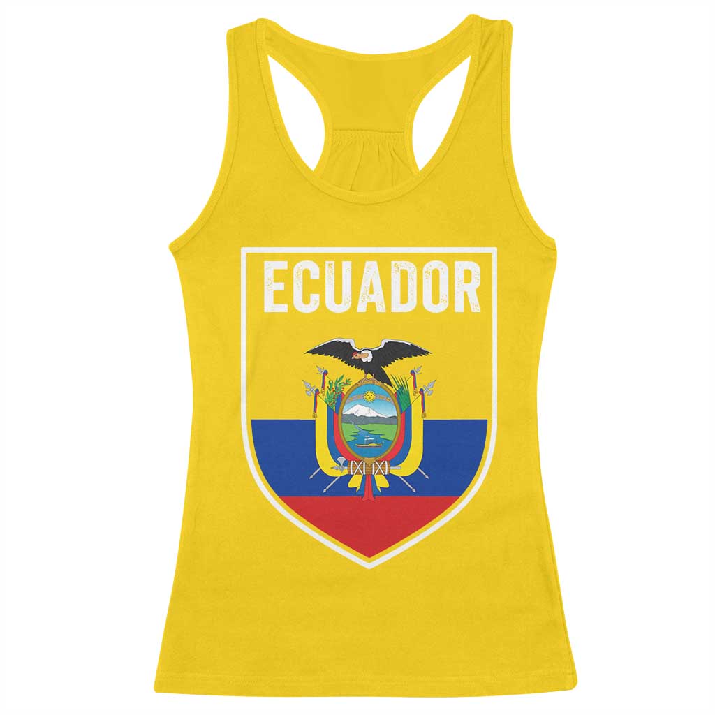 Ecuador Vintage Soccer Crest Escudo Ecuadorian Coat of Arms Racerback Tank Top TS11 Daisy Print Your Wear