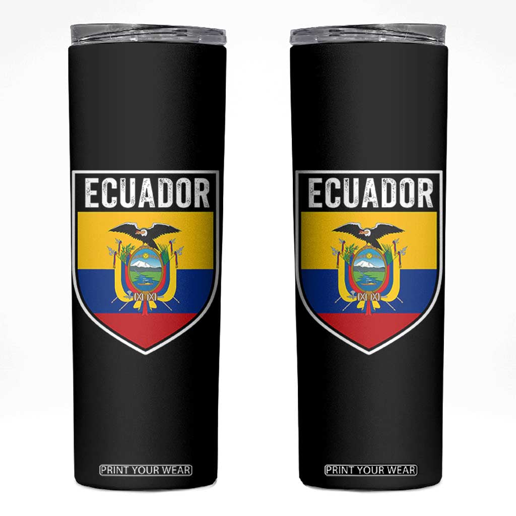 Ecuador Vintage Soccer Crest Escudo Ecuadorian Coat of Arms Skinny Tumbler TS11 Black Print Your Wear