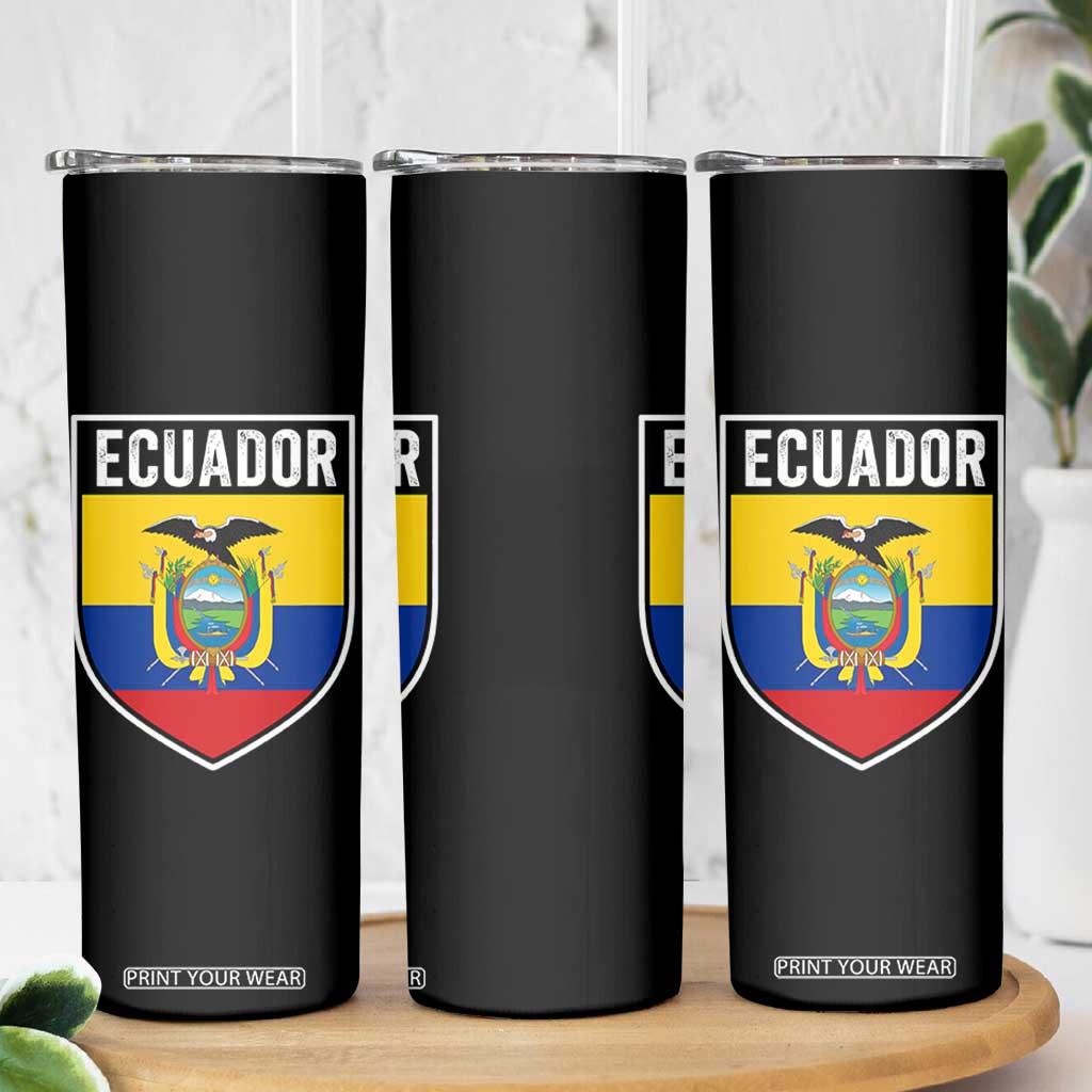 Ecuador Vintage Soccer Crest Escudo Ecuadorian Coat of Arms Skinny Tumbler