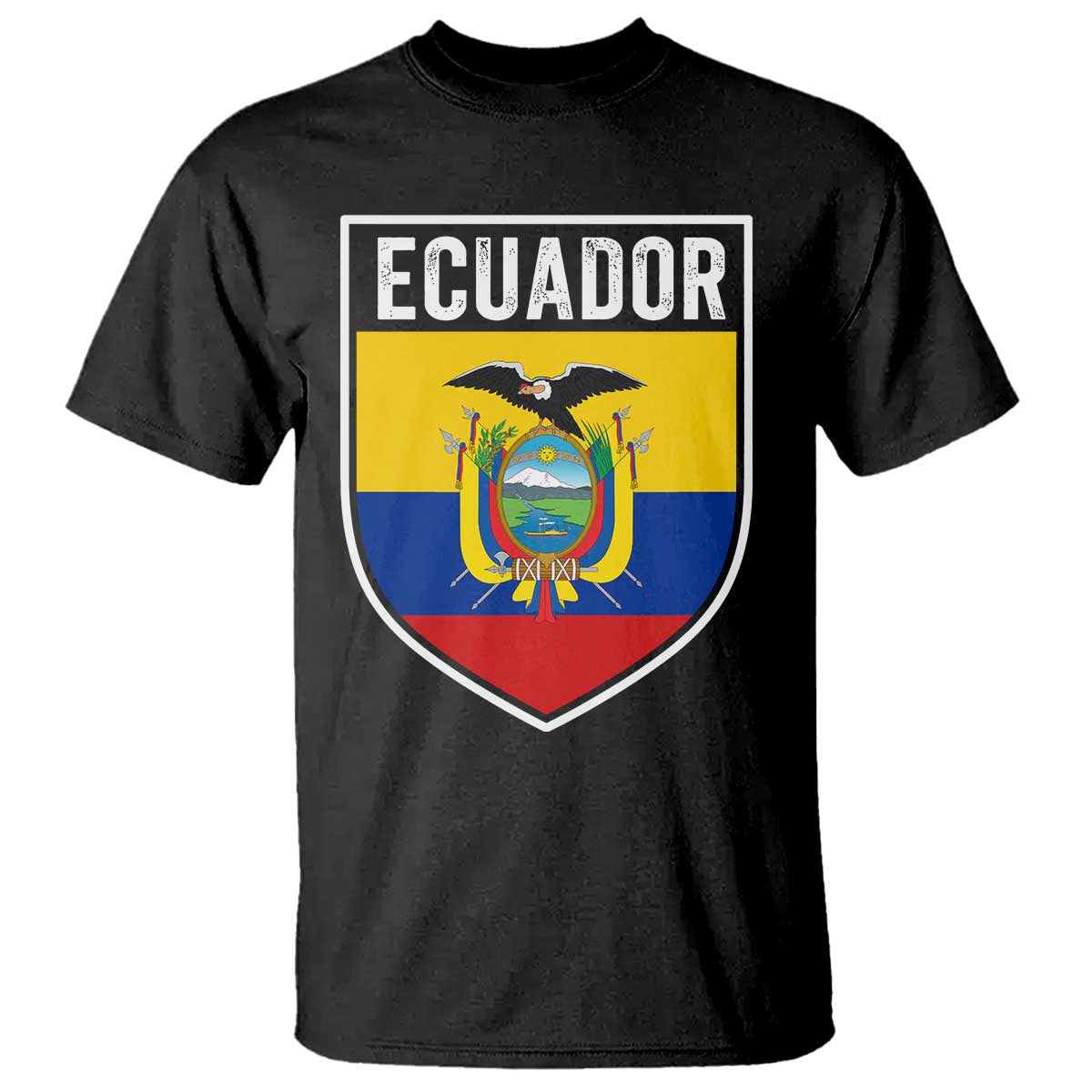Ecuador Vintage Soccer Crest Escudo Ecuadorian Coat of Arms T Shirt