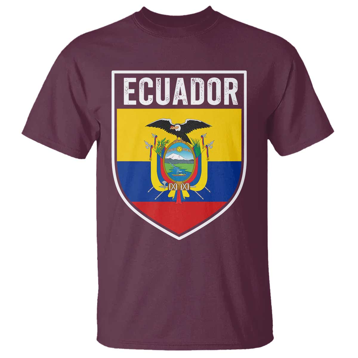 Ecuador Vintage Soccer Crest Escudo Ecuadorian Coat of Arms T Shirt