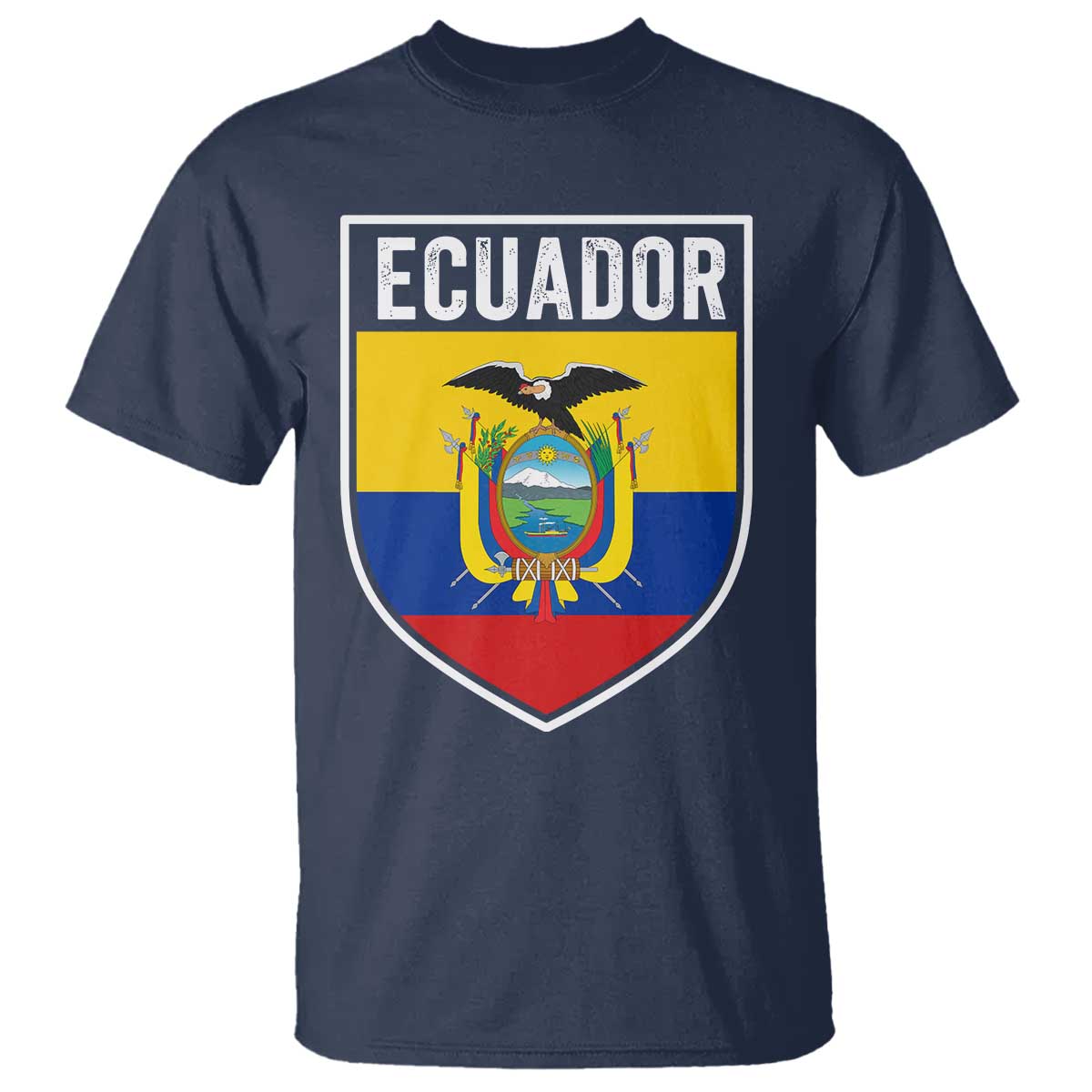 Ecuador Vintage Soccer Crest Escudo Ecuadorian Coat of Arms T Shirt