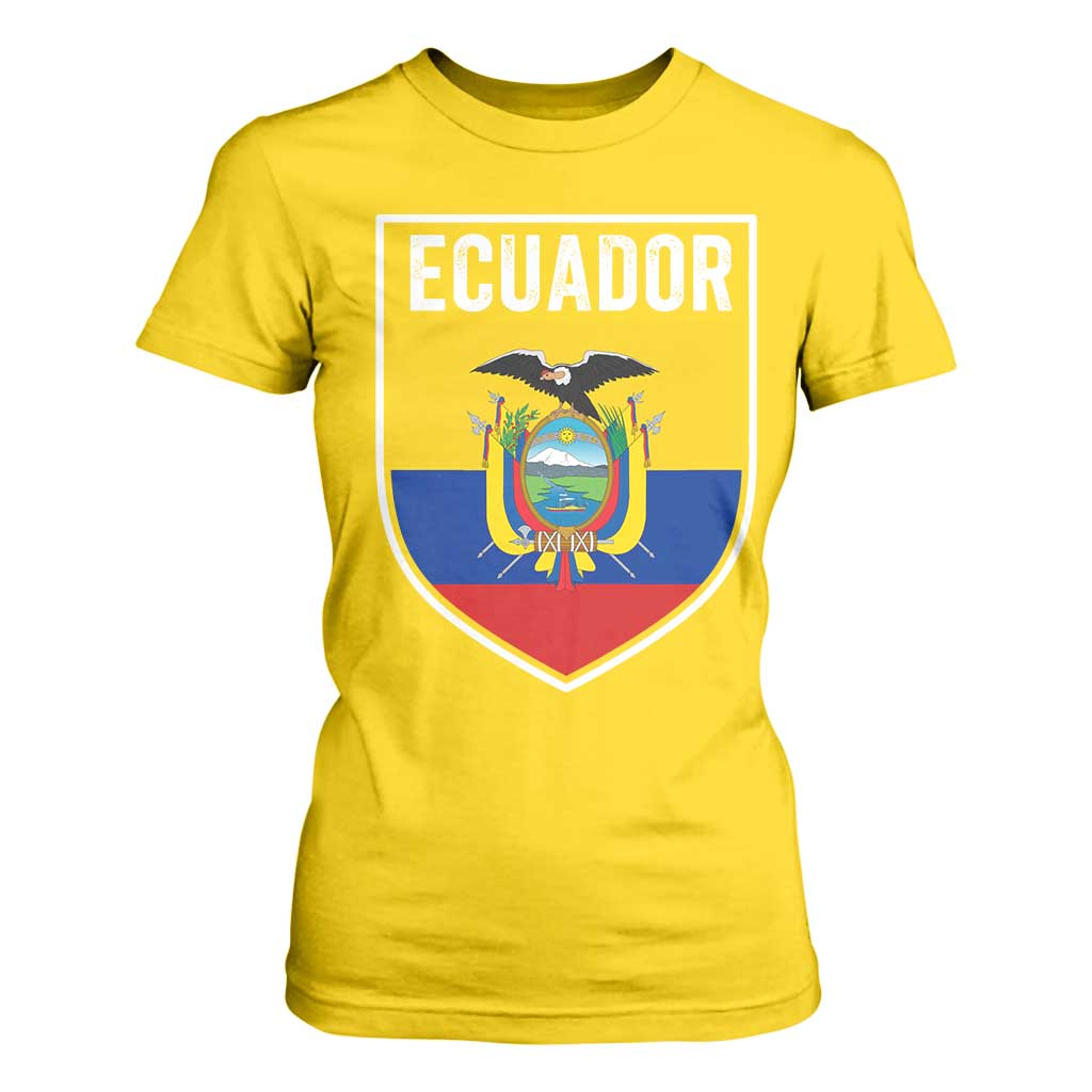 Ecuador Vintage Soccer Crest Escudo Ecuadorian Coat of Arms T Shirt For Women TS11 Daisy Print Your Wear