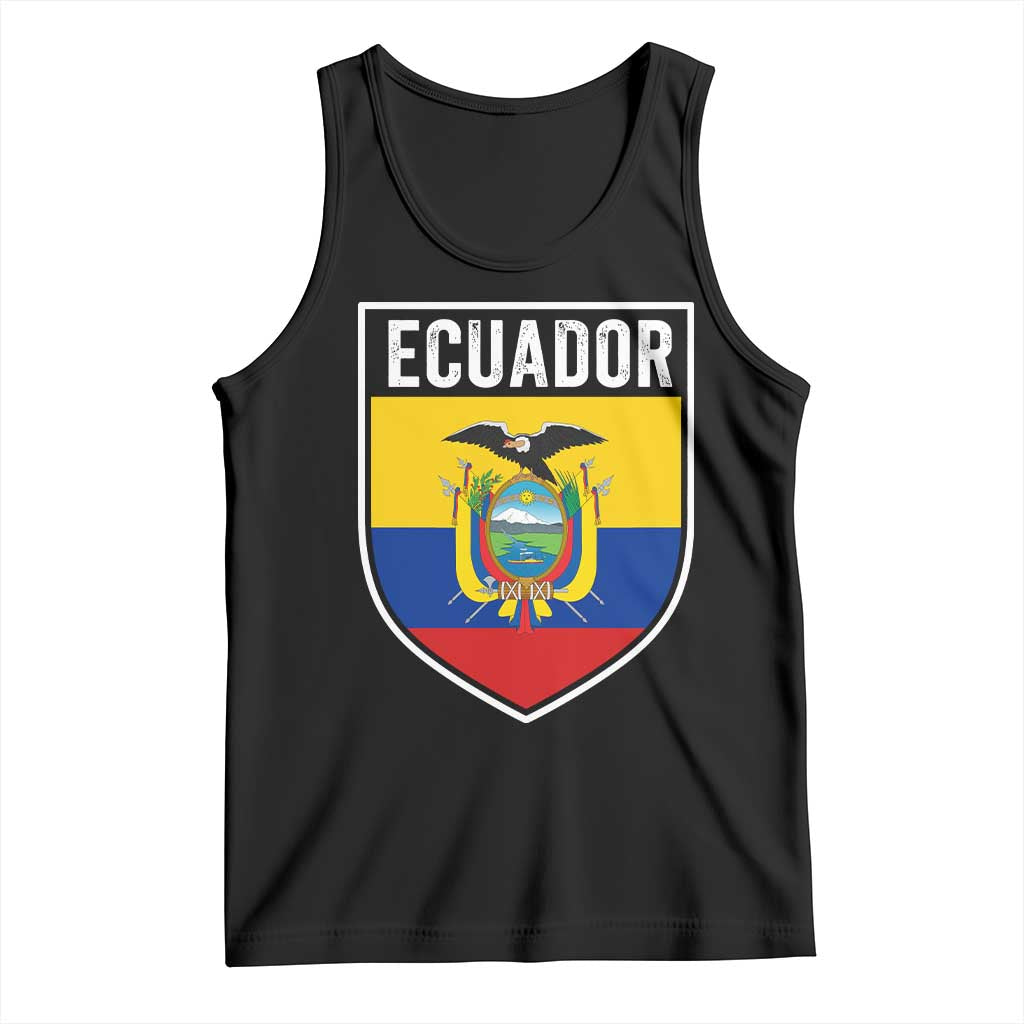 Ecuador Vintage Soccer Crest Escudo Ecuadorian Coat of Arms Tank Top TS11 Black Print Your Wear