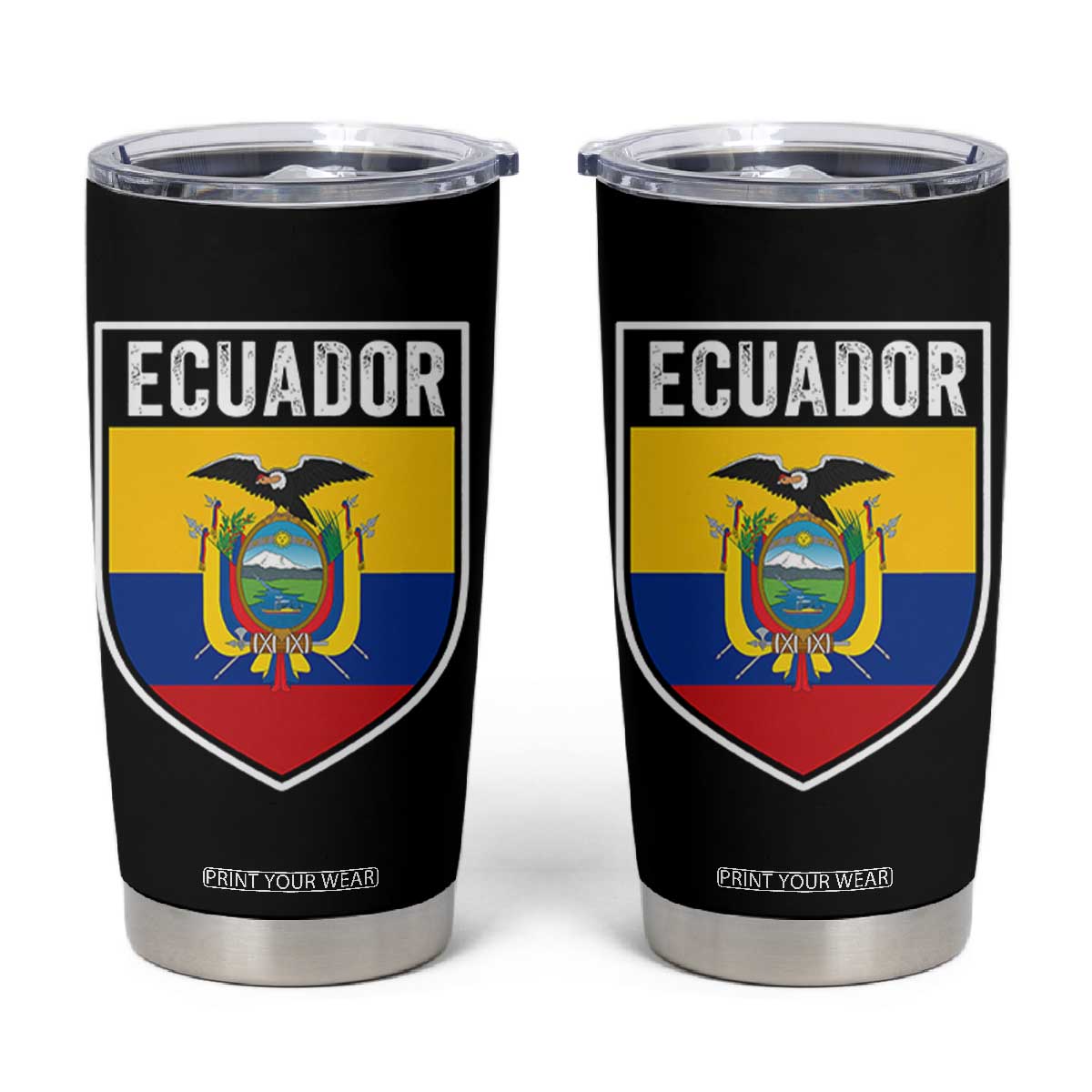 Ecuador Vintage Soccer Crest Escudo Ecuadorian Coat of Arms Tumbler Cup
