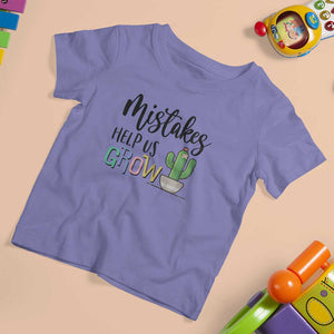 Mistakes Help Us Grow T Shirt For Kid First Day Of School Cactus TS11 Violet Print Your Wear