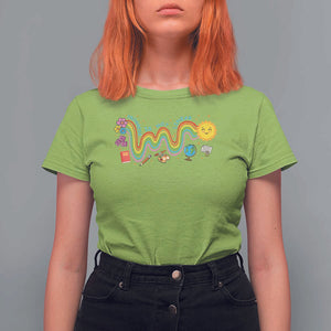 Special Education Teacher T Shirt For Women Progress Is Not Linear Back To School Sun Flower TS11 Lime Print Your Wear