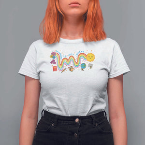 Special Education Teacher T Shirt For Women Progress Is Not Linear Back To School Sun Flower TS11 White Print Your Wear