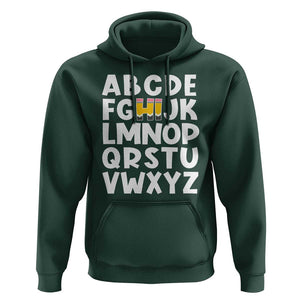 Funny Pre K Kindergarten Hoodie Hi Alphabet Back To School Teachers Pencil TS11 Dark Forest Green Print Your Wear