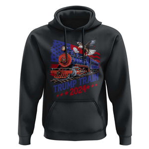 Trump Train 2024 Hoodie USA American Flag Bald Eagle TS11 Black Print Your Wear