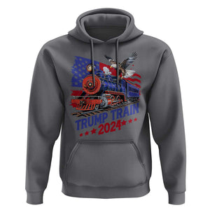 Trump Train 2024 Hoodie USA American Flag Bald Eagle TS11 Charcoal Print Your Wear
