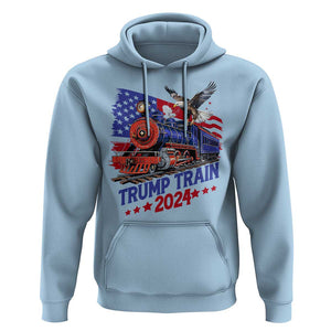 Trump Train 2024 Hoodie USA American Flag Bald Eagle TS11 Light Blue Print Your Wear
