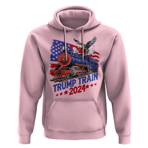 Trump Train 2024 Hoodie USA American Flag Bald Eagle TS11 Light Pink Print Your Wear
