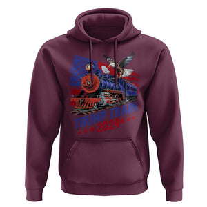 Trump Train 2024 Hoodie USA American Flag Bald Eagle TS11 Maroon Print Your Wear