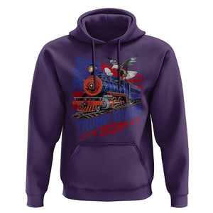 Trump Train 2024 Hoodie USA American Flag Bald Eagle TS11 Purple Print Your Wear