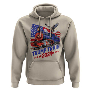 Trump Train 2024 Hoodie USA American Flag Bald Eagle TS11 Sand Print Your Wear