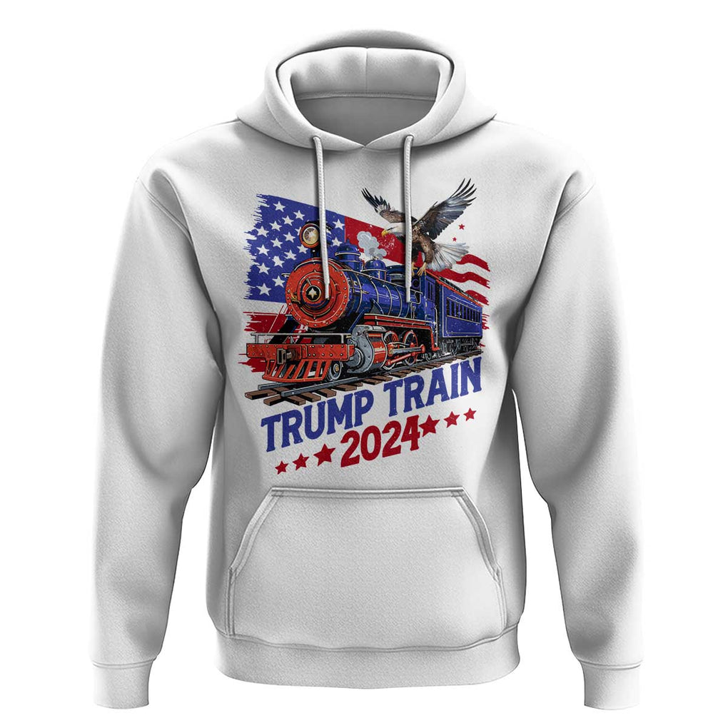 Trump Train 2024 Hoodie USA American Flag Bald Eagle TS11 White Print Your Wear