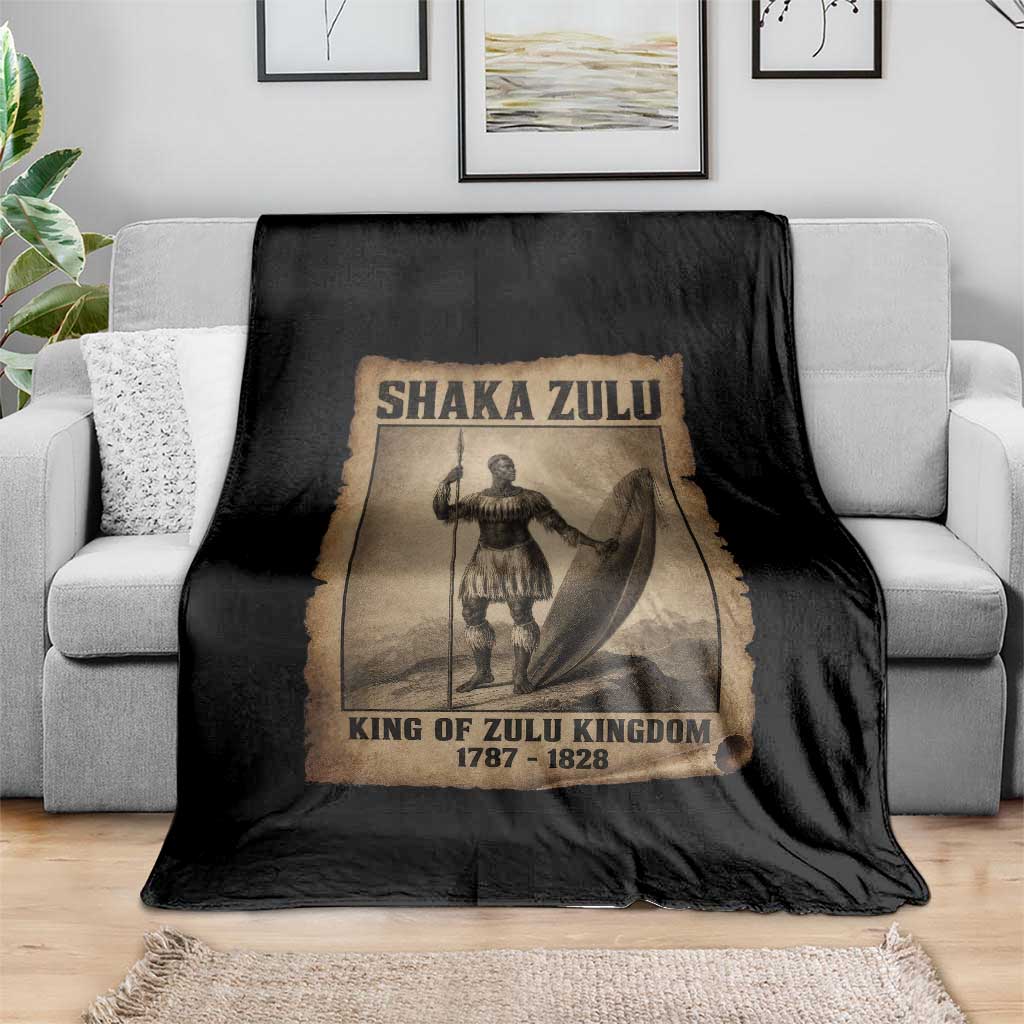 Shaka Zulu Throw Blanket King of Zulu Kingdom Indigenous African Tribe
