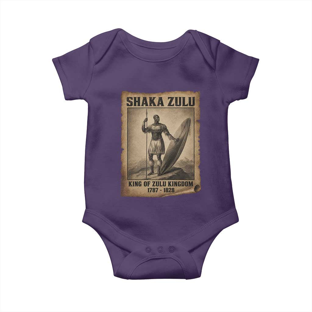 Shaka Zulu Baby Onesie King of Zulu Kingdom Indigenous African Tribe TS11 Purple Print Your Wear