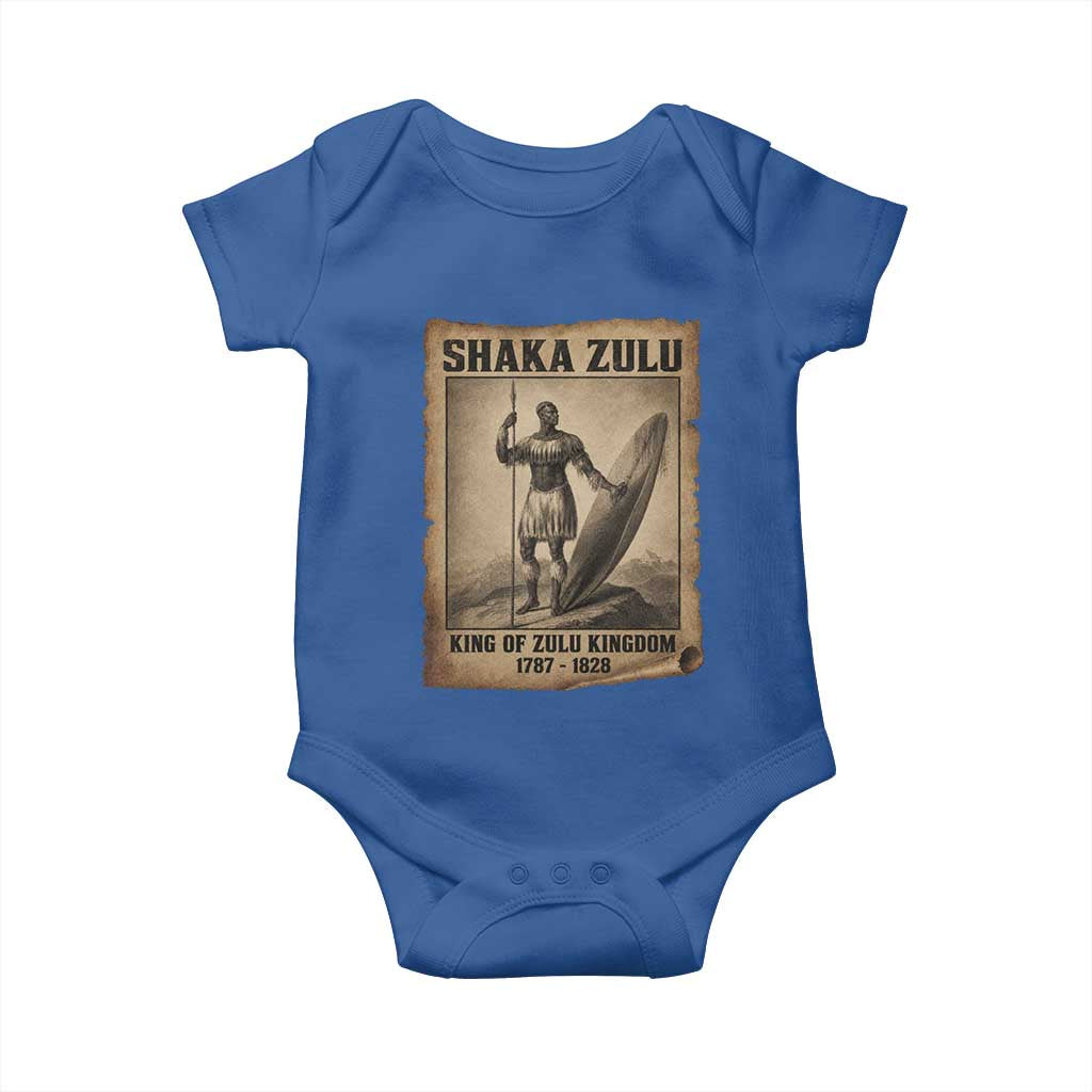 Shaka Zulu Baby Onesie King of Zulu Kingdom Indigenous African Tribe TS11 Royal Blue Print Your Wear
