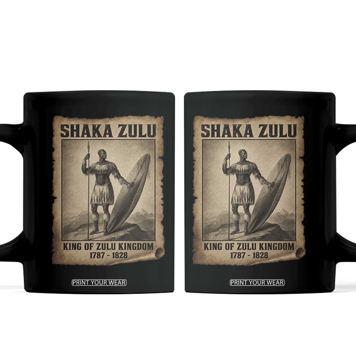Shaka Zulu Coffee Mug King of Zulu Kingdom Indigenous African Tribe