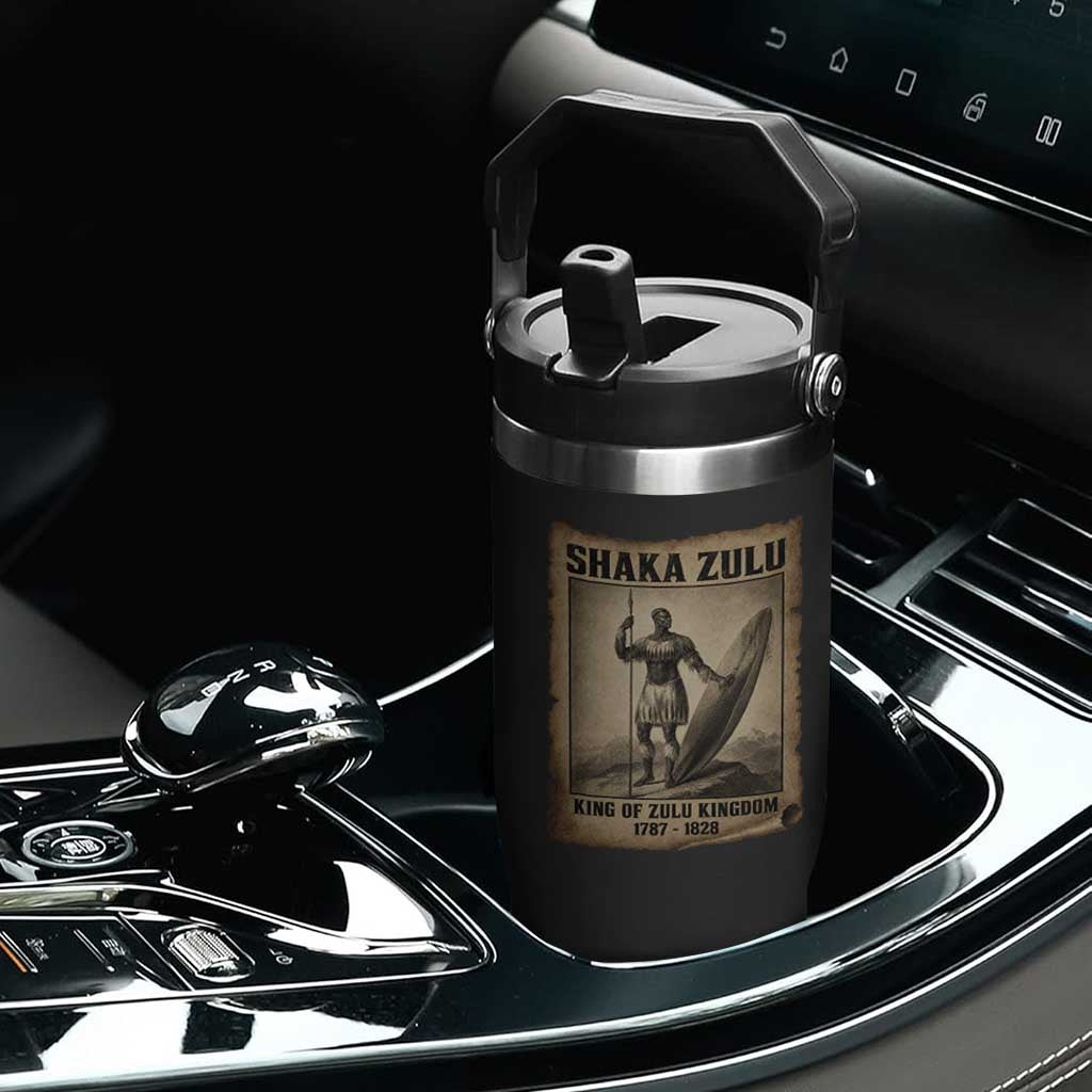 Shaka Zulu Flip Straw Tumbler King of Zulu Kingdom Indigenous African Tribe