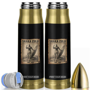 Shaka Zulu Bullet Tumbler King of Zulu Kingdom Indigenous African Tribe TS11 Black Print Your Wear