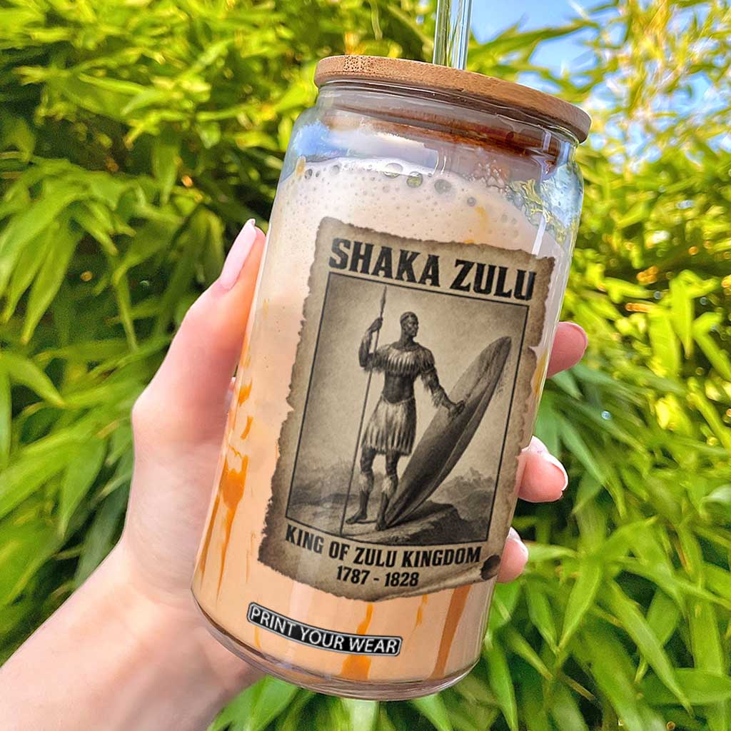 Shaka Zulu Glass Can King of Zulu Kingdom Indigenous African Tribe