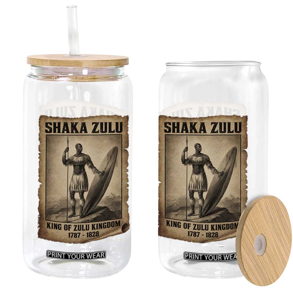 Shaka Zulu Glass Can King of Zulu Kingdom Indigenous African Tribe