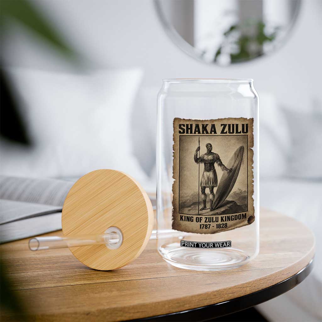 Shaka Zulu Glass Can King of Zulu Kingdom Indigenous African Tribe