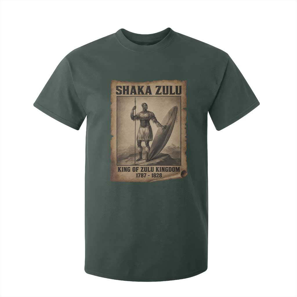Shaka Zulu T Shirt For Kid King of Zulu Kingdom Indigenous African Tribe TS11 Dark Forest Green Print Your Wear