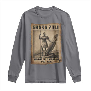 Shaka Zulu Long Sleeve Shirt King of Zulu Kingdom Indigenous African Tribe TS11 Charcoal Print Your Wear