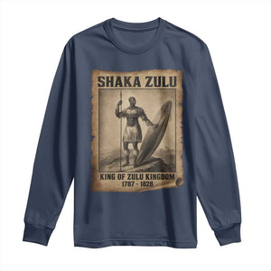 Shaka Zulu Long Sleeve Shirt King of Zulu Kingdom Indigenous African Tribe TS11 Navy Print Your Wear