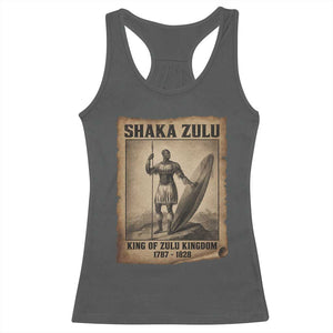 Shaka Zulu Racerback Tank Top King of Zulu Kingdom Indigenous African Tribe TS11 Dark Heather Print Your Wear