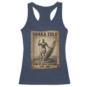 Shaka Zulu Racerback Tank Top King of Zulu Kingdom Indigenous African Tribe TS11 Navy Print Your Wear